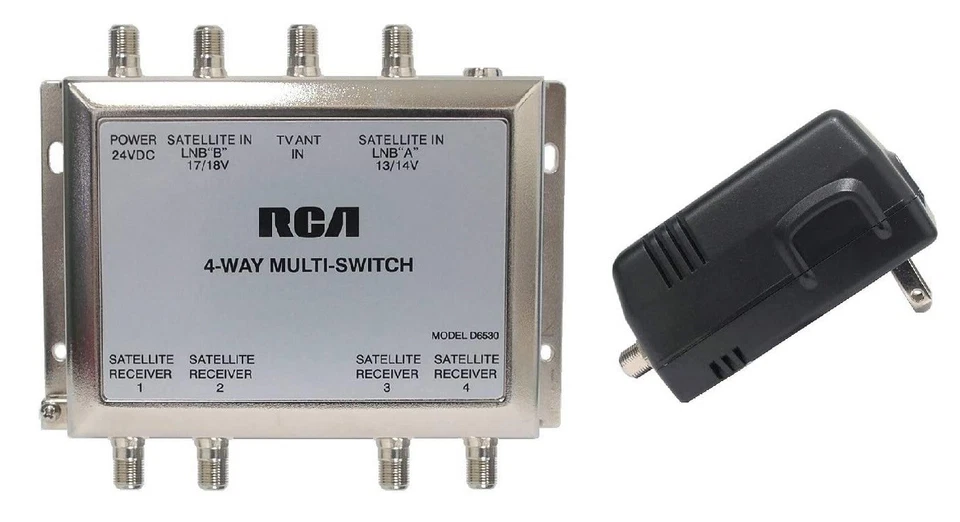 3X4 MULTI-SWITCH LNB POWER SUPPLY SW34 FTA SATELLITE  BELL DISH NETWORK SPLITTER - Image 1 of 3