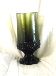 Vtg Heavy Green Glass 7" Tall 2 3/4" Diameter Opening Weighs Almost 2 lbs - Picture 1 of 3