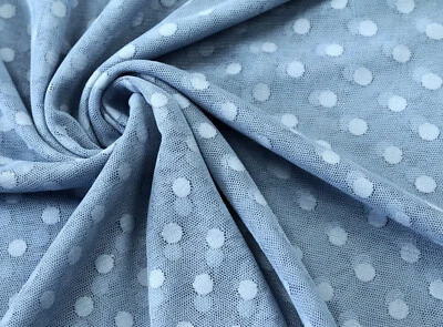SPITZE TÜLLSPITZE elastisch Punkte 8mm BLusen Kleider RAUCHBLAU EUR 8,98/m - Bild 1 von 2