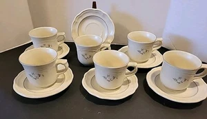 Tazas de café con platillos Pfaltzgraff Heirloom (lote de 6) tazas de 9 oz ~ Usadas en excelente estado - Imagen 1 de 9