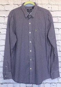 IZOD Men's Shirt Non-Iron Stretch Size Medium Button-Down Purple Long Sleeve EUC - Picture 1 of 7