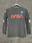NASA Shirt Womens Small Black Bowery Supply Co Long Sleeve Space Astronaut Lady