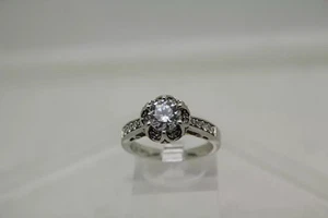 VERRAGIO .925 Sterling Silver  CZ TWO TONE SOLITAIRE ring size 9 - Picture 1 of 5