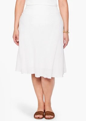 Nic + Zoe 20 Вт белый льняной смеси трапециевидная юбка новый без ЯРЛЫКОВ курорт круиз отпуск повседневный - Изображение 1 из 4