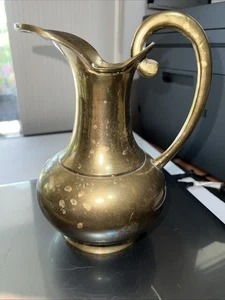 Messing Vintage Ausgießer Krug mit Griff Indien 8,5 Zoll hoch Dekor SCHÖN - Bild 1 von 12