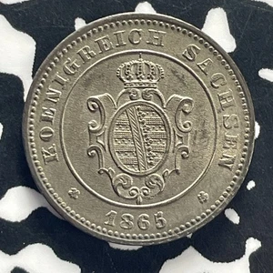 1865 Germany Saxony 1 Groschen Lot#GB149 Nice! - Picture 1 of 2