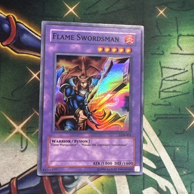 Yugioh! Flame Swordsman LOB-003 Super Rare Unlimited NM - Image 1 of 2