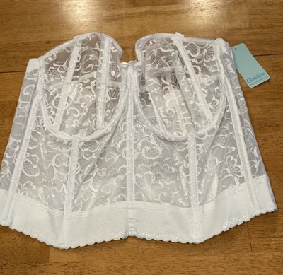 Sujetador corsé bustier nupcial de encaje sin forro Goddess 40DD blanco con aros Foto 1 de 4