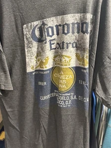 Corona Extra Beer Mens T-Shirt Advertisement Size 3XLT Bottle Label - Picture 1 of 3