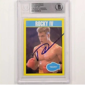 2016 Topps Rocky 40th Ivan Drago 186 Dolph Lundgren signed card auto Beckett BAS - Picture 1 of 2