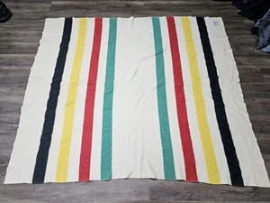 Vintage Polar Nite Dawn Candy Stripes 100 Virgin Wool Blanket 84 X 72. - Picture 1 of 10