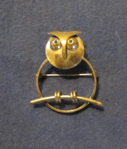 VINTAGE BEAU EULE ANSTECKNADEL. MODERN / MID CENTURY. STERLINGSILBER - Bild 1 von 2