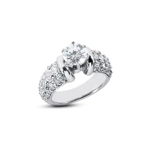 Klassischer Akzentring 1,91 kt H-VS2 runder Erdabbau zertifizierte Diamanten 18 kt Gold - Bild 1 von 3