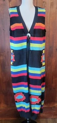 Suéter Plumero Tejido Colorido XL Southwest Tribal Roja Mujer Raro Descatalogado Foto 1 de 4