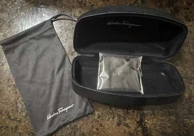 NOVO Óculos de Sol Salvatore Ferragamo Estojo Rígido de Óculos com Bolsa/Pano de Limpeza OEM - Imagem 1 de 4