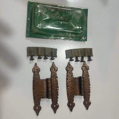 Винтажный 3/8" смещение H петля шкаф - старинный медный Amerock # A1620 новый из старых запасов колониальный - Изображение 1 из 3