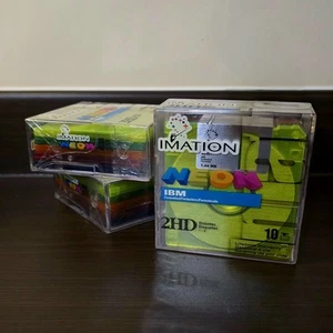 β¨ Imation 2HD IBM 3.5" Floppy Disks β Neon Colours β 30 Pack (3x10) πΎ - Afbeelding 1 van 4