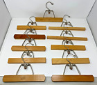 LOT of 11 Vintage Setwell Wood Wooden Pants Skirt Clamp Hangers: 9 10", 2 13"