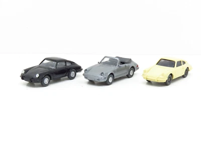 WIKING LOT 3 VOITURES PORSCHE 911 et 911 CABRIOLET  - ECHELLE H0 1/87 - Photo 1/3