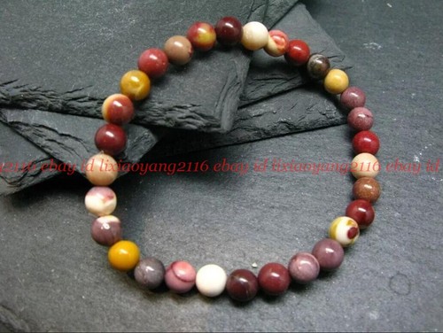 VALENTINO Bracciale Mookaite Multicolore 8MM Autentiche Pietre Rotonde Naturali Perline 7 5inch