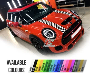 MINI COOPER STRISCE COFANO MINI ONE COFANO STRISCE VINILE DECALCOMANIE ADESIVI ADESIVO - Foto 1 di 3