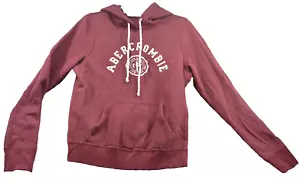 Abercrombie & Fitch Hoodie Size Medium Womens Burgundy Pullover Long Sleeve - Picture 1 of 5