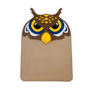 SLEEVE CASE Borsa In Pelle Mini Tablet E-Reader Documenti Gufo Marrone - Foto 1 di 11