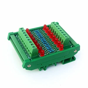 DIN Rail Mount 16 Red LED Indicator Light Module 5~48VDC Common Positive/Neg - Picture 1 of 8