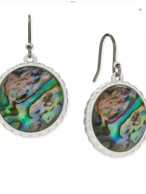 Lucky Brand  Silver Tone Abalone Coin Drop Earrings, NWT - Image 1 of 2