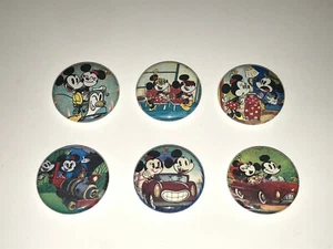 1" SET 6 DISNEY MICKEY MINNIE ABZEICHEN BUTTONS PINS PINBACK [P348] - Bild 1 von 2