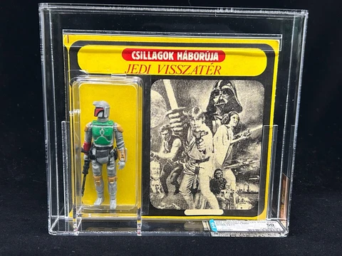 1987 Star Wars Hungarian Bootleg Boba Fett Yellow Card AFA 50Q (80/40/85) SM Cover