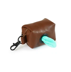 Dog Poop Bag Dispenser Leather Waste Bag Holder Travel Poop Pick-up Bags Holder - Picture 1 of 5