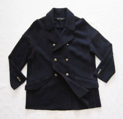 NWOT ZARA Women's Wool Blend Knit Military Blazer Jacket in Navy Blue Size M - Image 1 of 4
