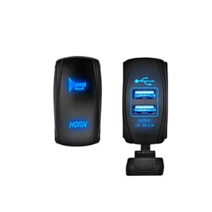 Horn Rocker Switch+ USB Charger for Car Truck ATV UTV Polaris Ranger Can Am X3 - Picture 1 of 10