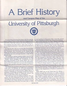 A Brief History and Campus Map of the University of Pittsburgh Vintage Brochure - Picture 1 of 1