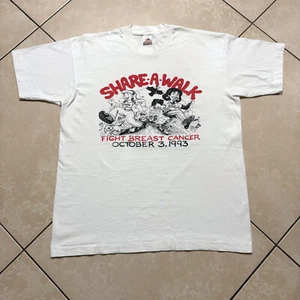 RARE Vintage 1993 Share A Walk Breast Cancer Robert Crumb Art T-Shirt Large VTG - Picture 1 of 13