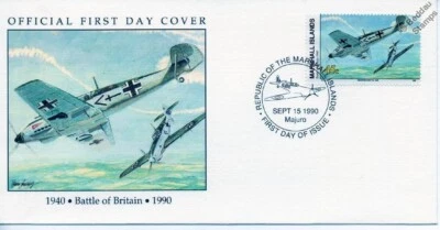 1940 Battle of Britain Luftwaffe Messerschmitt Bf.109E Aircraft WWII Stamp FDC - Image 1 of 3