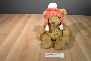 Jo-Ann J Bear Brown Teddy Bear 2018 Plush with Red Winter Hat(310-2932-3) - Picture 1 of 5