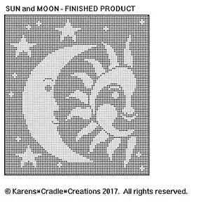 CELESTIAL - SUN and MOON Filet Crochet Pattern - Picture 1 of 1