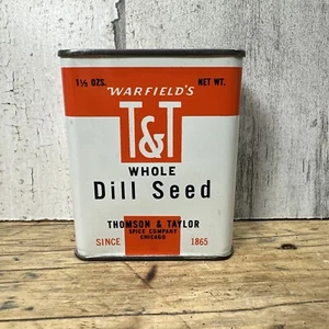 Vintage Wakefield’s T & T Whole Dill Seed Spice Tin Chicago - Picture 1 of 8