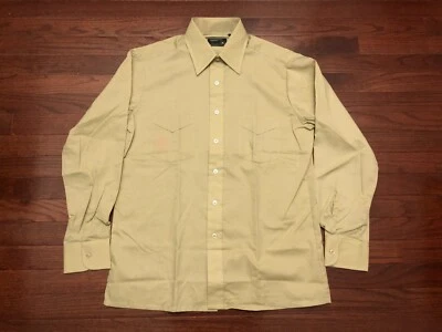 NEW VINTAGE 1980's JCPENNEY BUTTON UP SHIRT MENS MEDIUM BEIGE 80's 15 1/2 M e - Image 1 of 4