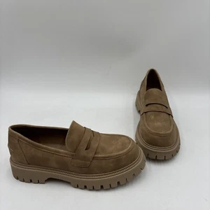 Patrizia by Spring Step AKIKO Tan Fabric Round Toe Lug Sole Penny Loafers, 41 - Picture 1 of 8