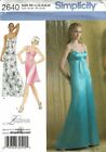 Simplicity Sewing Pattern 2640 Strapless Dress Formal Gown Misses Size 14-22