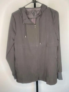 Neu ohne Etikett Eileen Fisher System dunkelgraue Damenjacke mit Reißverschluss und Kapuze Größe Medium - Bild 1 von 4