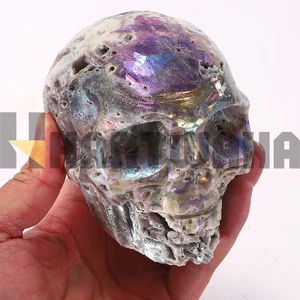 2 libras esfalerita tallada a mano calavera cristal calavera estatuillas Reiki curación - Imagen 1 de 10
