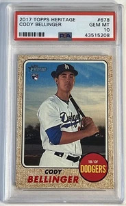 Cody Bellinger 2017 Topps Heritage #678 PSA 10 Gem Mt Mint Dodgers - Imagen 1 de 5