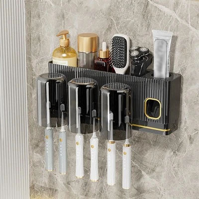 Wall Mounted Toothbrush Holders Toothbrush Draining Organizer Racks for Bathroom - Image 1 of 4