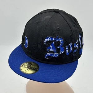 Raro graffiti lateral de los Medias Rojas de Boston MLB High Crown 59fifty 7 1/4 azul negro - Imagen 1 de 13