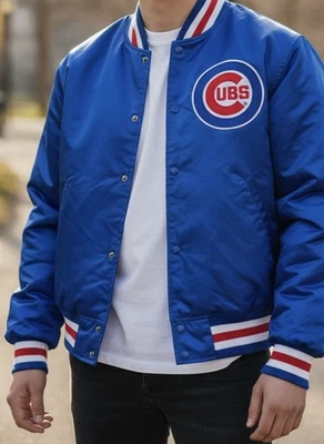 Chaqueta de satén vintage de los 90 Chicago Cubs MLB Starter para hombre XL Foto 1 de 4