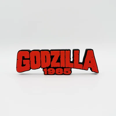 Godzilla 1985 Display Sign 3D Printed Free Standing Collectible